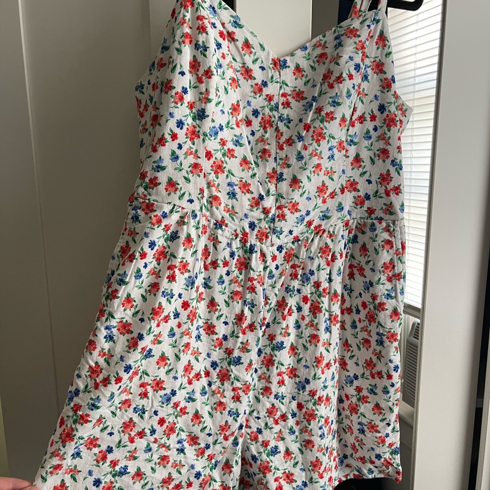 Old Navy Floral Print Romper - Red, Blue, Green